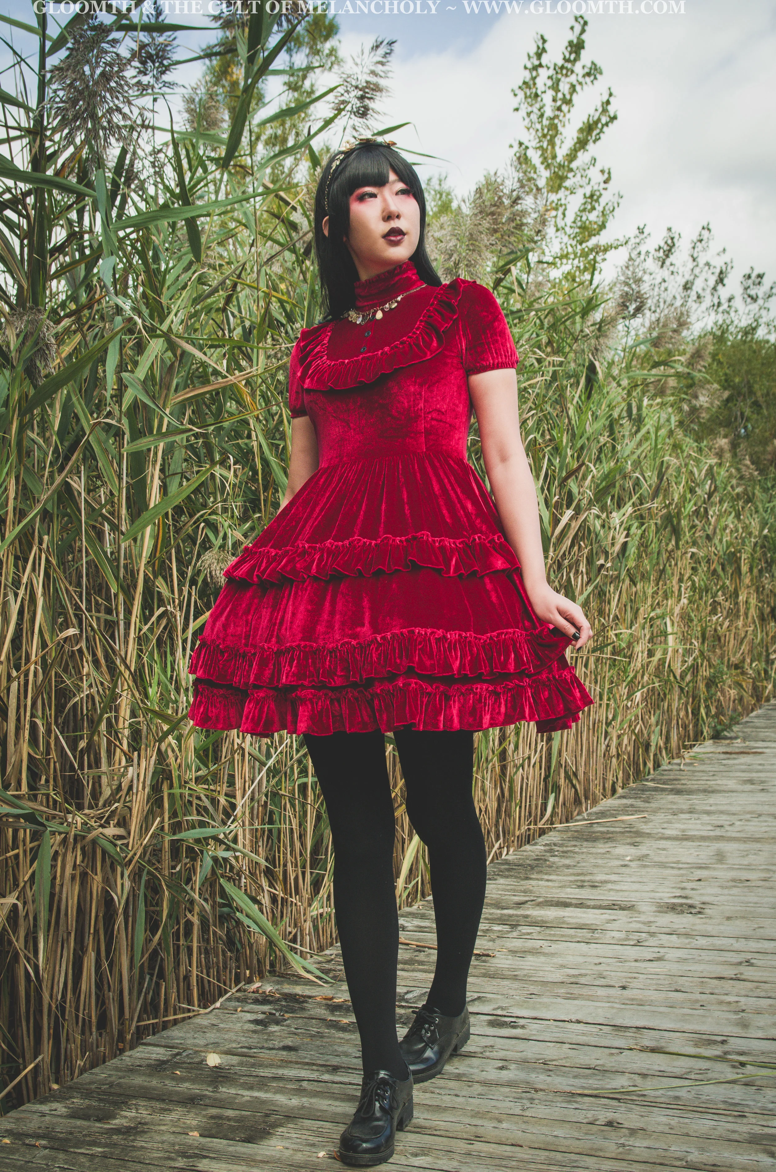 Dracula s Bride Red Velvet Gothic Formal Dress Gloomth